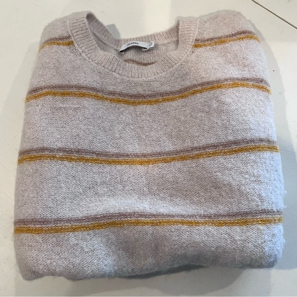 Closed Women’s Extra Small Cream Striped Crewneck Natural Fiber Sweater
